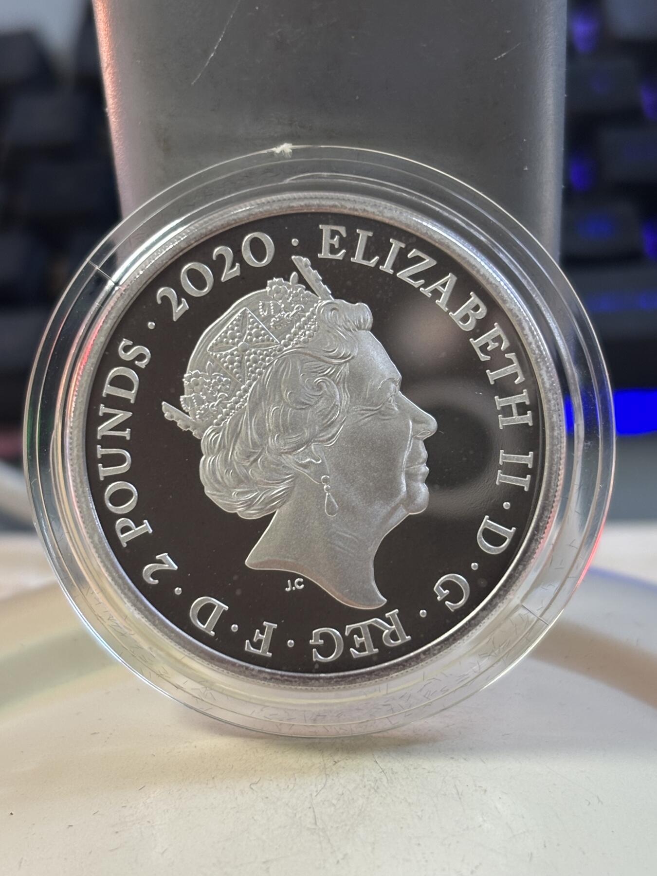 第189期拍卖 英国2020年007系列3永远的詹姆斯邦德1盎司银币，999银，发行7007枚