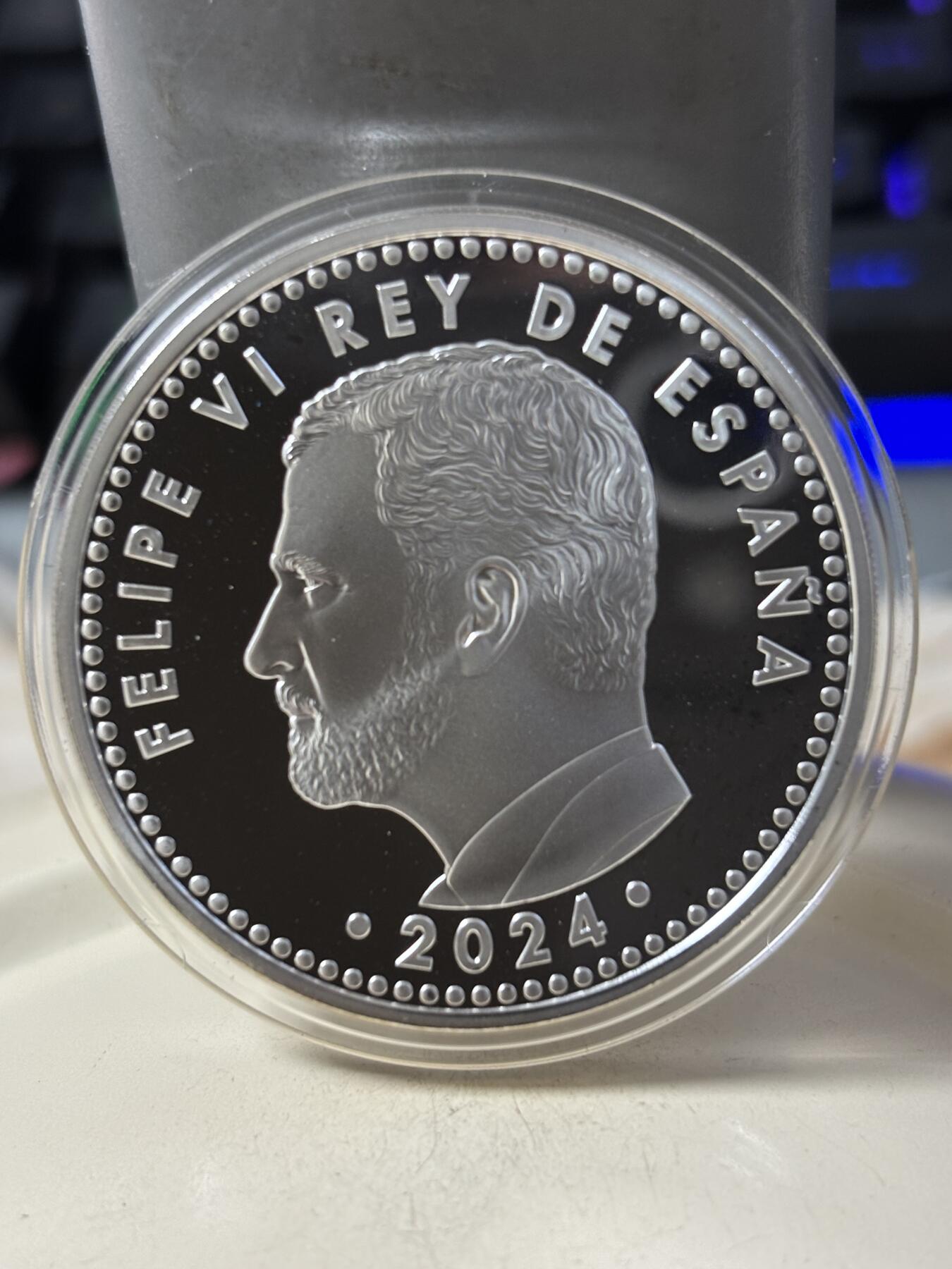 第189期拍卖 西班牙2024年体操彩色10欧精制纪念银币，925银，27克