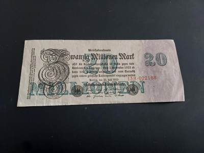 博彦收藏   1月28日 8点 钱币专场 全场包邮 - 德国 魏玛共和国国库券 20M 流通品