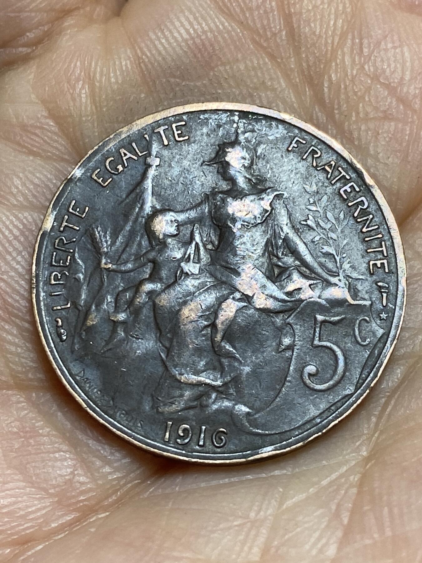 2026年第十四场(总第一百八十三场）外国好品散币场(免佣金) 法兰西第三共和国1916年5生丁(第二版，S版星标马德里造)