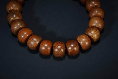 上海都达杂项专场六（全场包邮） 天然加里曼丹沉香苹果珠手串 附鉴定证书87-225