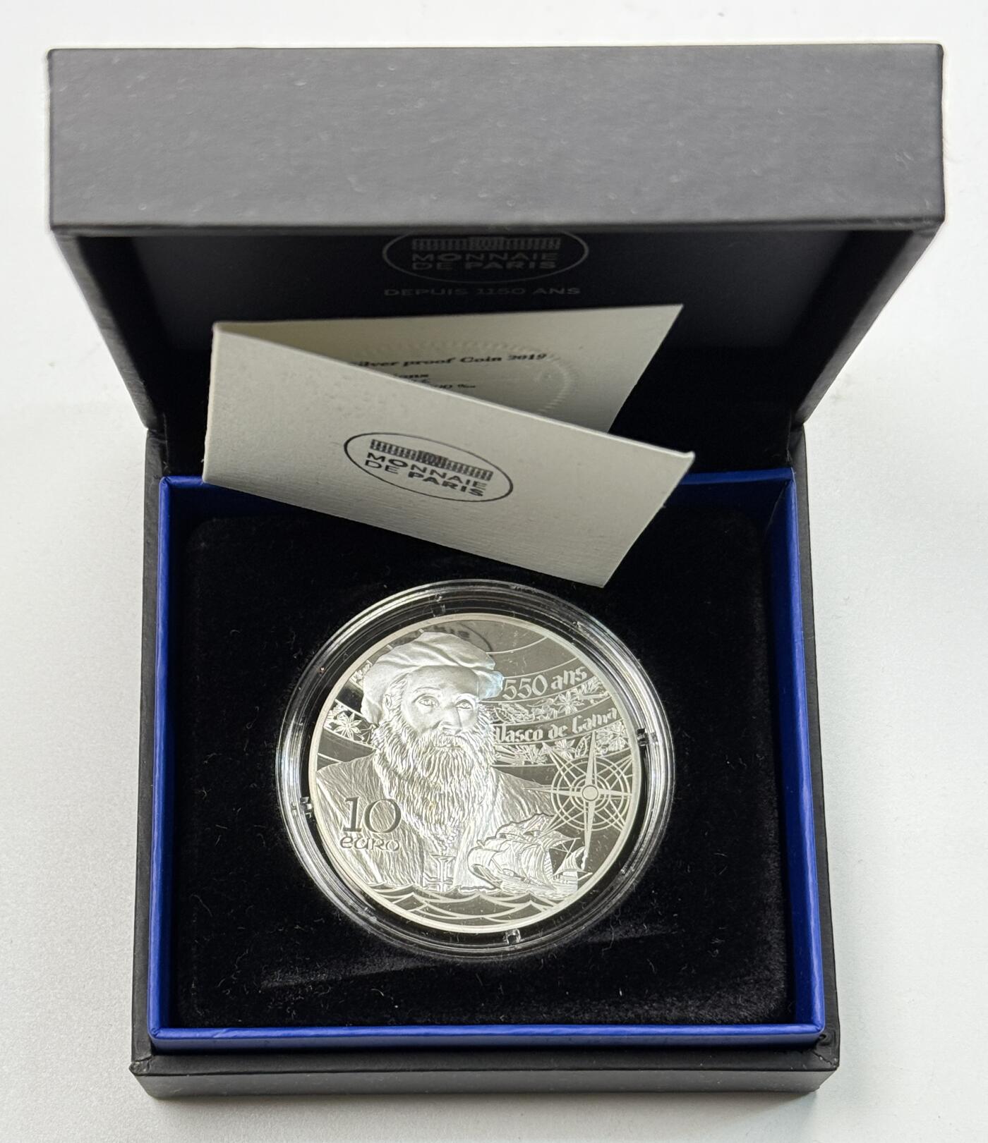 S&S Numismatic世界钱币-拍卖 第119期  法国2019年 联合国教科文组织文化遗产-里斯本的热罗尼姆斯修道院和贝伦塔 10欧元精制纪念银币 盒证齐全 22.2克900银