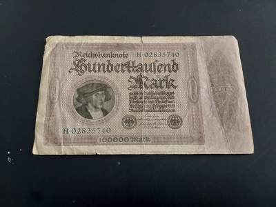 博彦收藏   1月28日 8点 钱币专场 全场包邮 - 1923 德国100000 马克 流通品