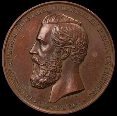 修遠堂世界钱币第102期 - 1874 年不莱梅国际农业博览会（Internationale Landwirthschaftliche Ausstellung）大铜章，由普鲁士王储（后来的德意志皇帝腓特烈三世）担任展会保护人，43.70mm，41.18g