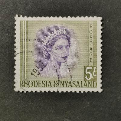 ↓君缘收藏721期☞钱币邮品↓无佣金、可寄存、满30元包邮  - 英属罗德西亚与尼亚萨兰邮票，1954年伊丽莎白二世女王邮票(首套邮票)雕刻版