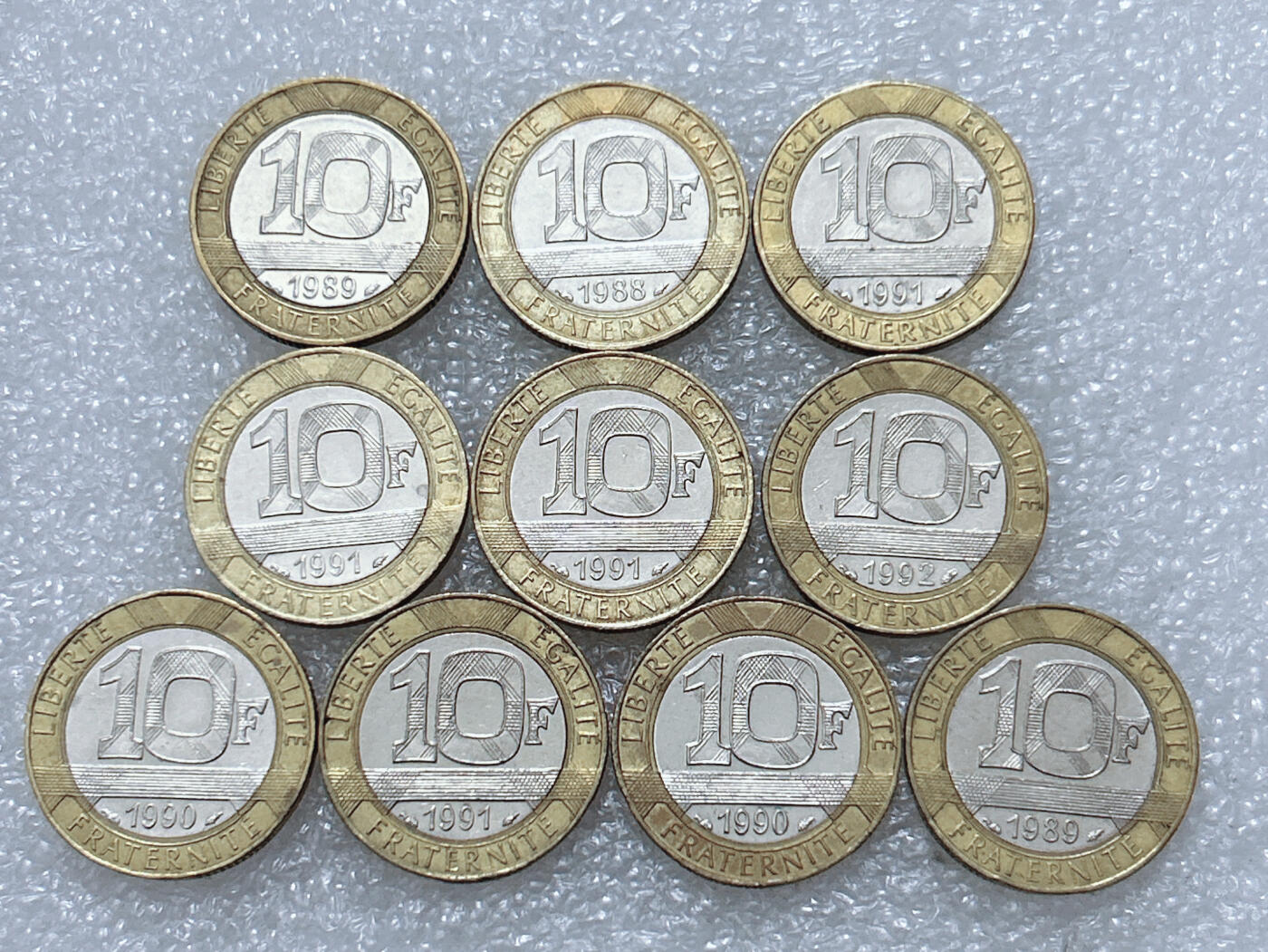 第一海外回流一元起拍收藏 散集专场  第295期 法国10法郎双色币 10枚