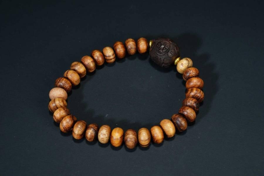 上海都达杂项专场十七（全场包邮） 天然加里曼丹沉香算盘珠手串 附鉴定证书87-237