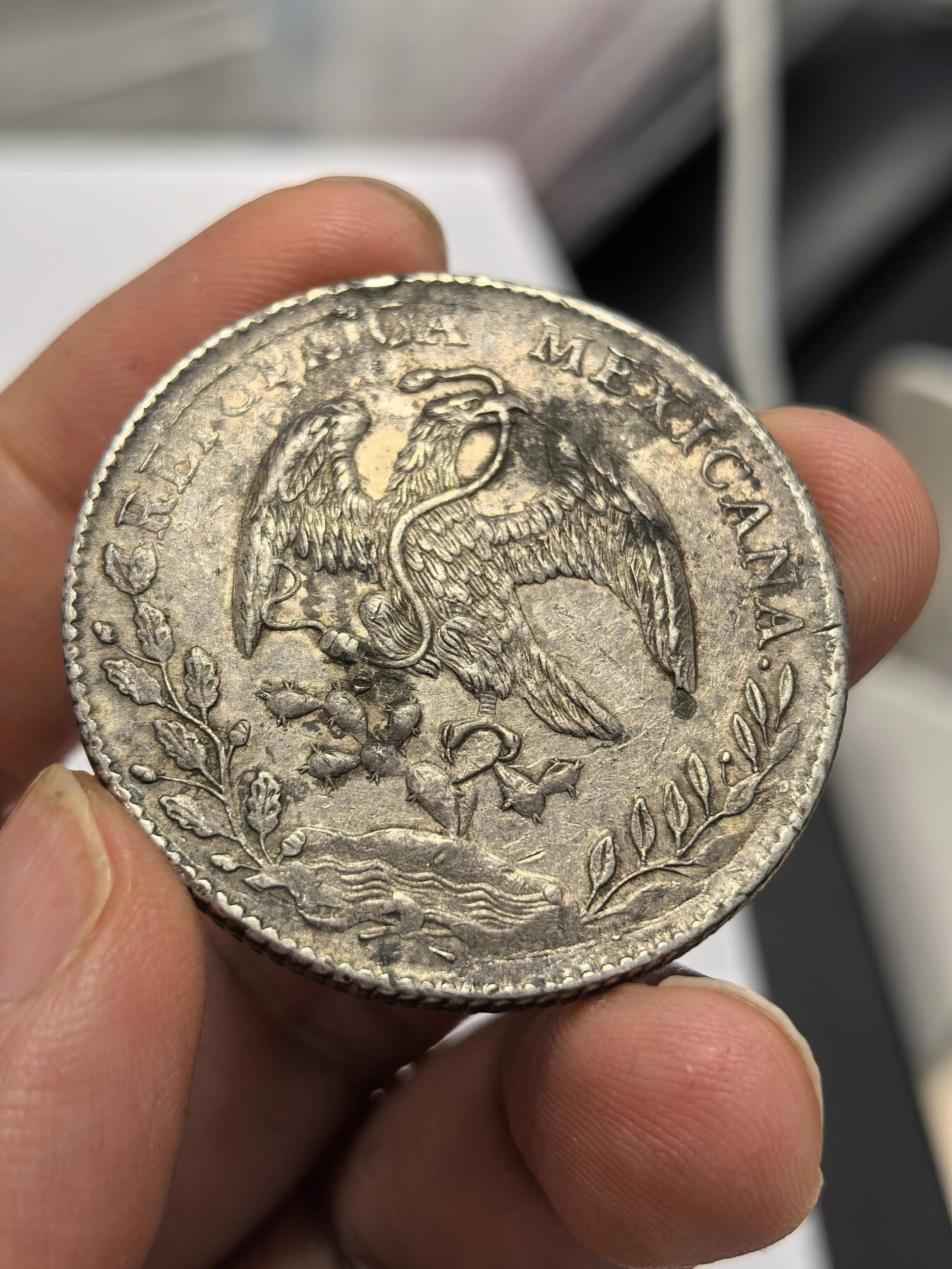 博洋堂世界钱币拍卖第158期（全场包邮） 墨西哥花边鹰洋ZS 1893 FZ 8里亚尔 老油彩包浆