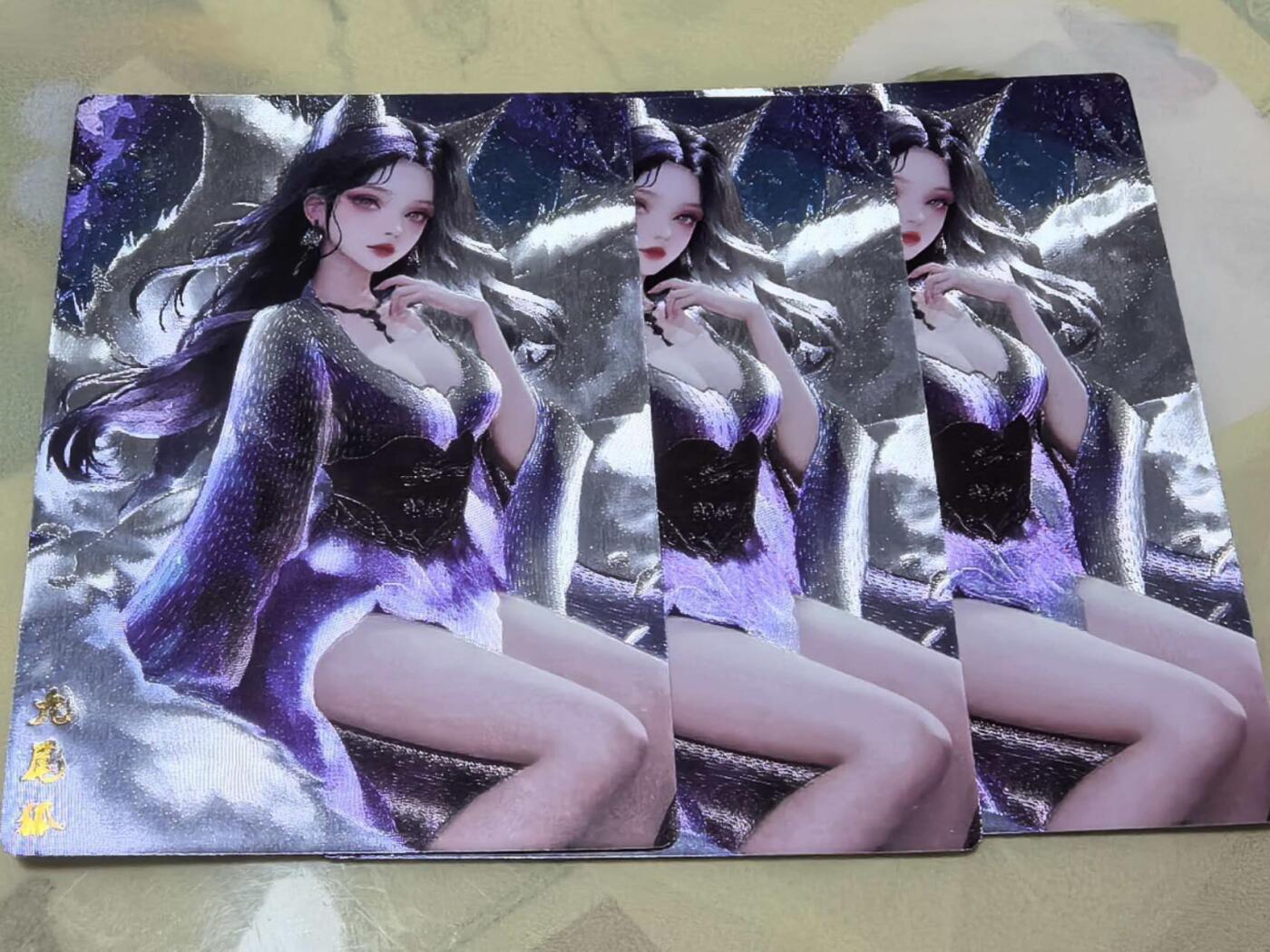 光影卡牌第29期，各家亲签，各家套卡，持续收拍品 奇点最新一弹九尾狐 005粗闪裸卡三宫非常好看