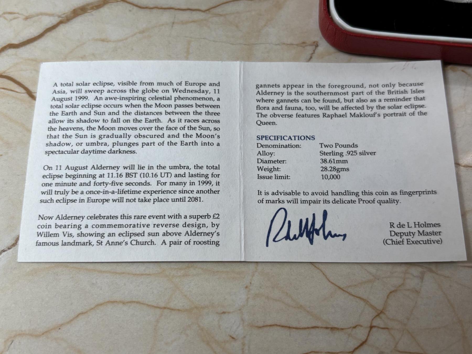 第189期拍卖 奥尔德尼1999年信天翁与太阳日出升起精制纪念银币，925银，28.28克，发行10000枚