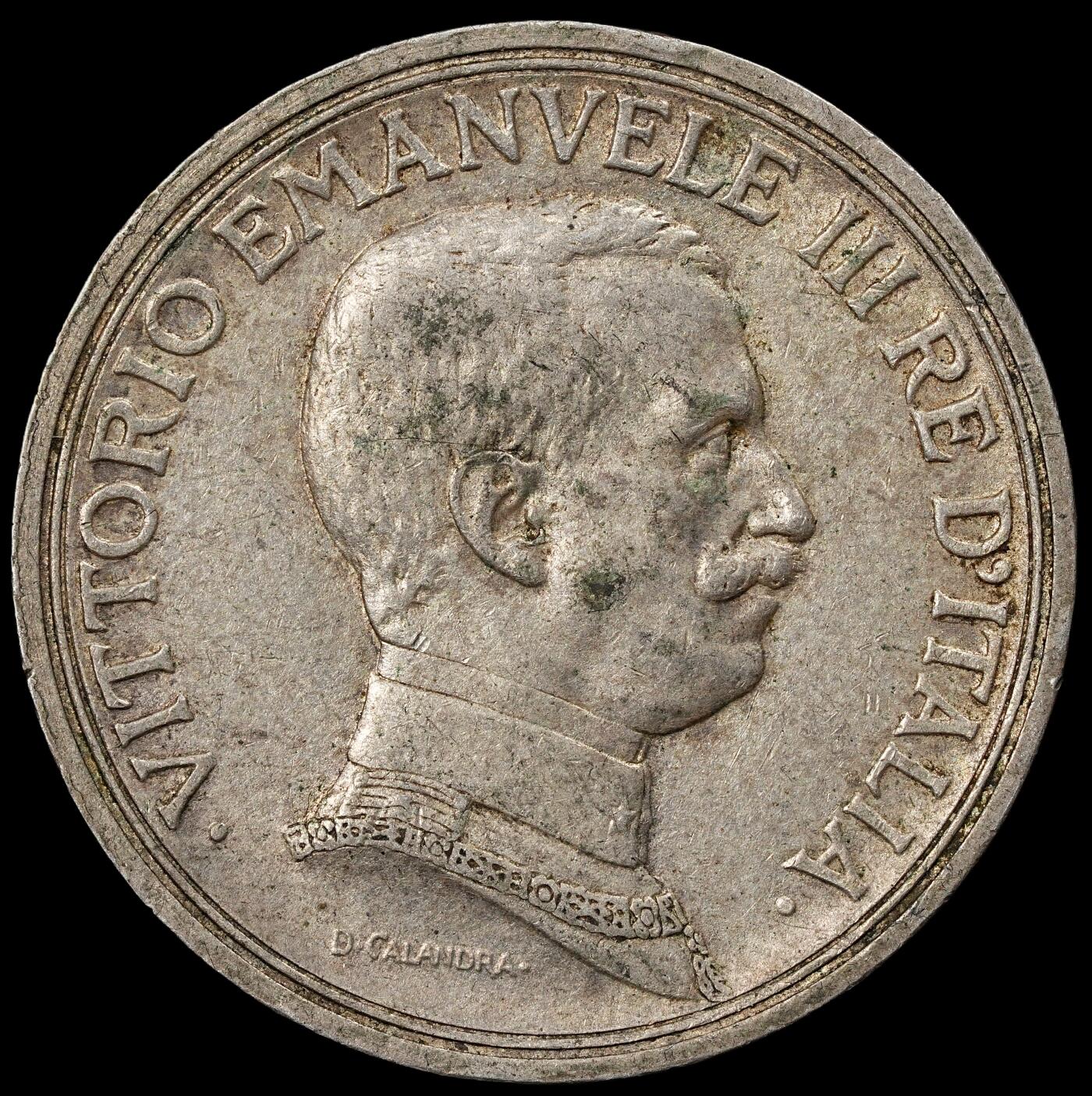 修遠堂世界钱币第102期 1916年意大利马车2里拉银币，9.96g，含银80%