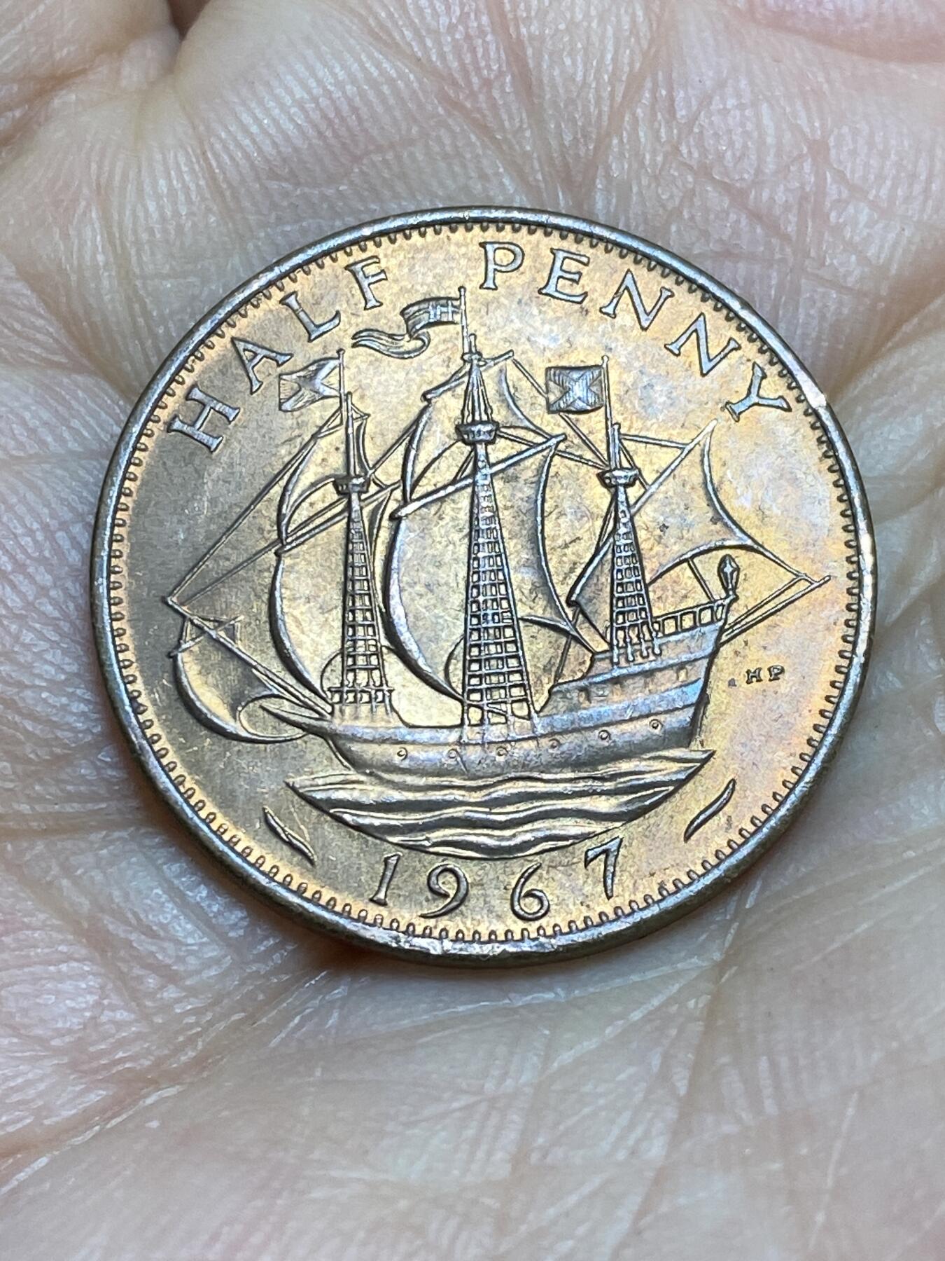 2026年第十四场(总第一百八十三场）外国好品散币场(免佣金) 原光好品–英国🇬🇧1967年半便士(伊丽莎白二世青年桂冠第二版，普制币关门年)