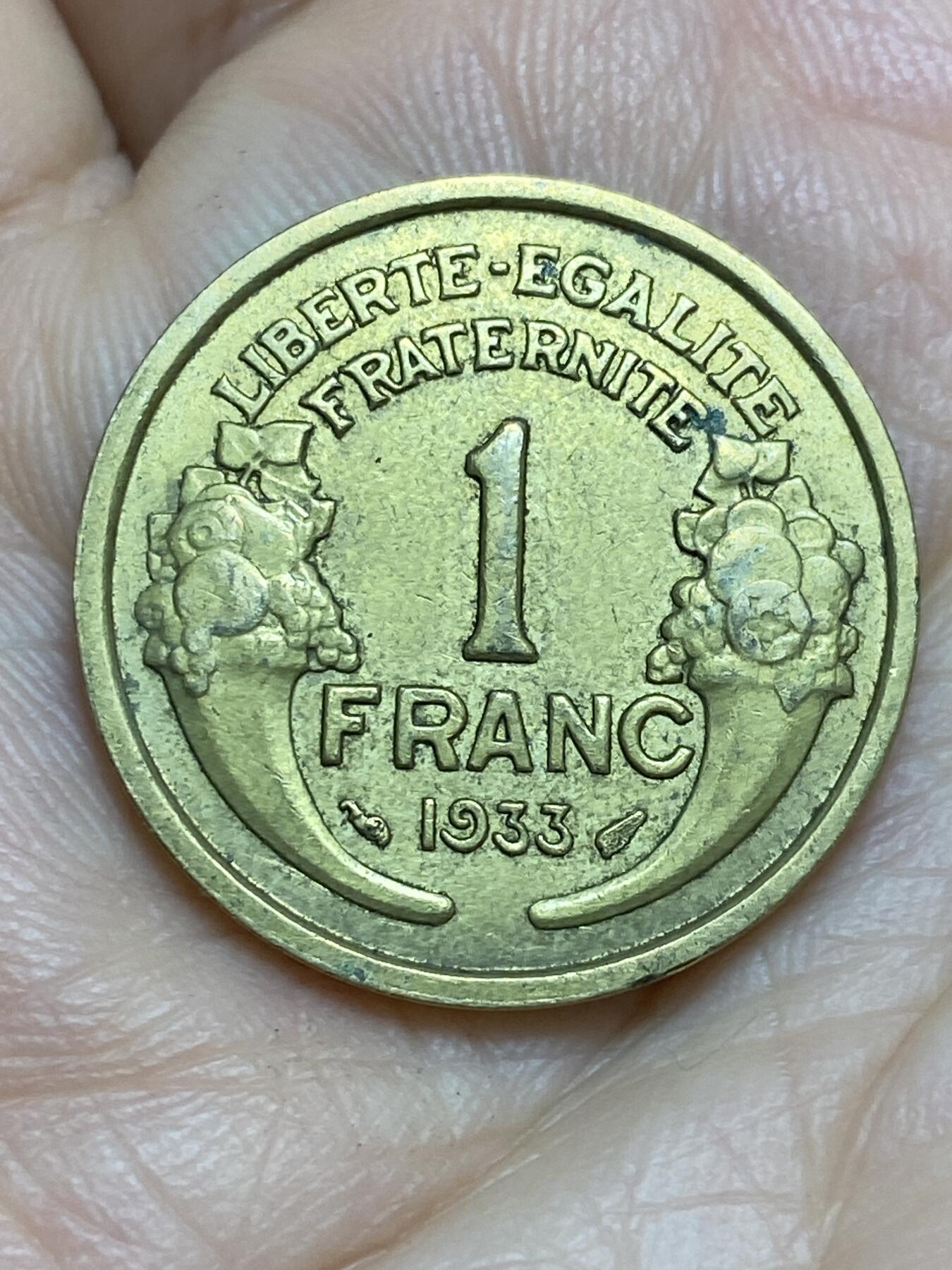 2026年第十四场(总第一百八十三场）外国好品散币场(免佣金) 法兰西第三共和国1933年1法郎