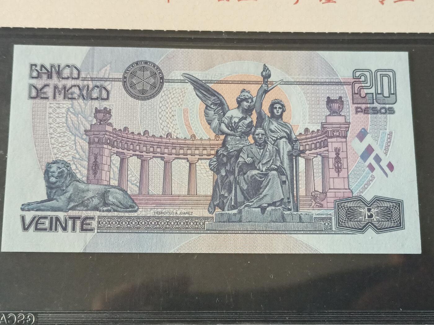 【游宝包邮场】乙巳蛇年第111期 周六集拍 墨西哥-20比索【评级封装 1999年 全新UNC】