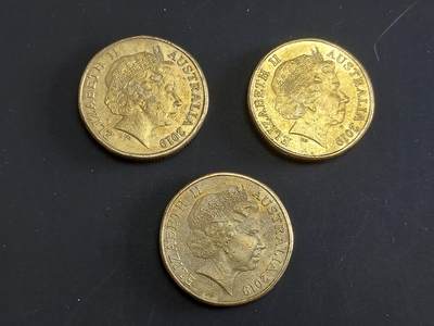 博彦收藏   1月28日 8点 钱币专场 全场包邮 - 澳洲 袋鼠1元硬币3枚