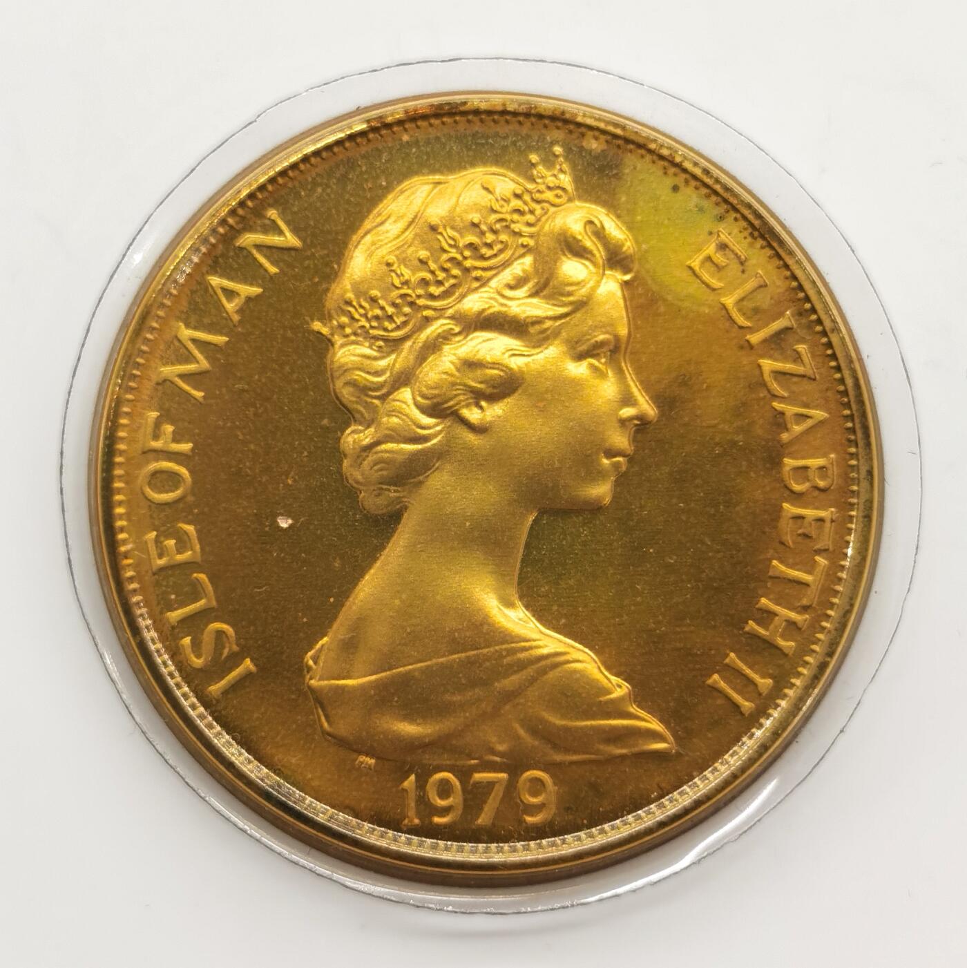 博洋堂世界钱币拍卖第158期（全场包邮） 英属马恩岛1979年1克朗大银币，英国皇家铸币厂，1盎司999银，原盒证