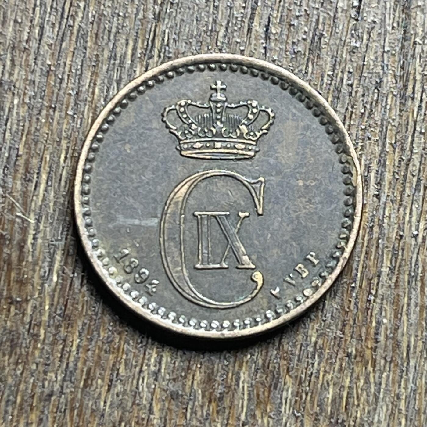 【铜匠收藏】★第140加场★精品老铜币 硬币专场 不寄存，200包邮。不满200元，支付5元运费。《接受代拍 代送NGC评级》 25【无寄存】1894 极美 丹麦 1欧尔 铜币