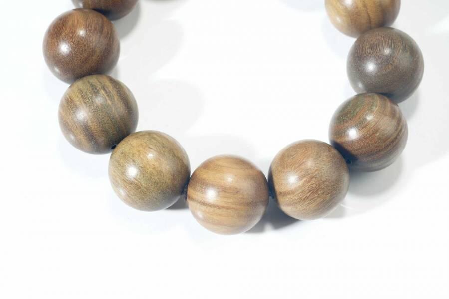 上海都达杂项专场十七（全场包邮） 天然绿檀木2.0圆珠手串87-272