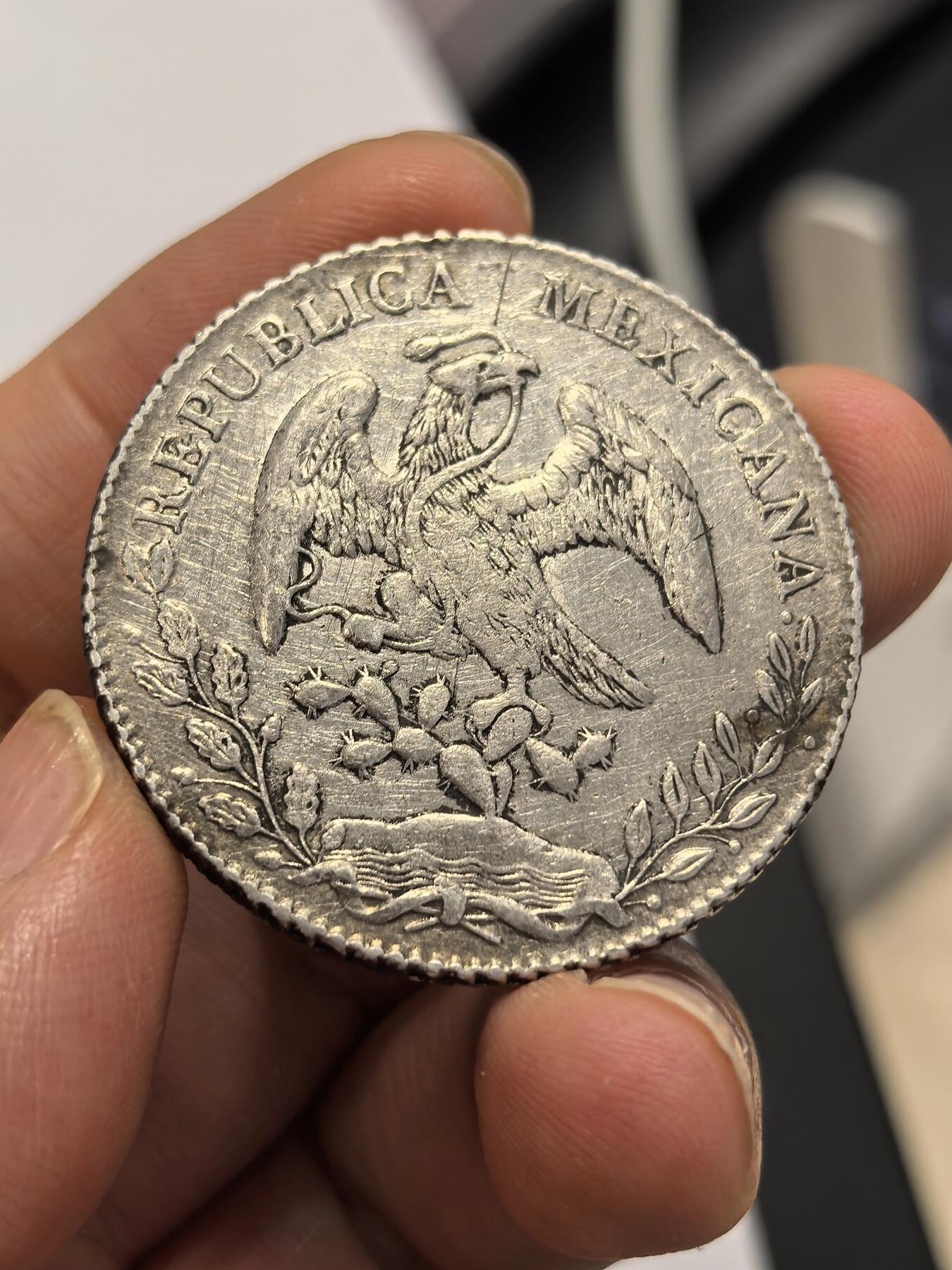 博洋堂世界钱币拍卖第158期（全场包邮） 墨西哥花边鹰洋Mo 1882 MH 8里亚尔 au美品