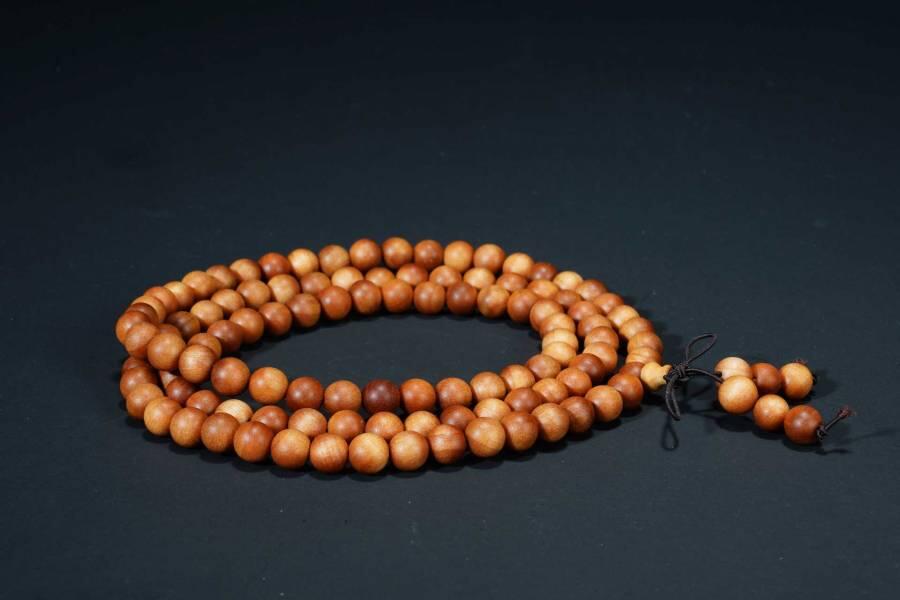 上海都达杂项专场十七（全场包邮） 印度老山檀香0.8多圈圆珠手串 附鉴定证书87-273