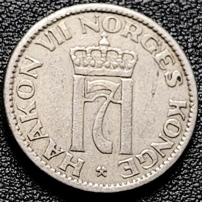 泉币菌-第174场- 精品福利场 - 挪威王国1953年 50欧尔硬币 哈康7世国王 22mm