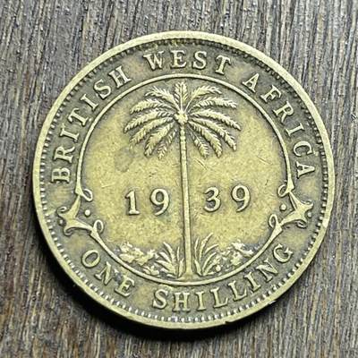 【铜匠收藏】★第140加场★精品老铜币 硬币专场 不寄存，200包邮。不满200元，支付5元运费。《接受代拍 代送NGC评级》 - 21【无寄存】1939 英属西非 乔六 1先令 铜币