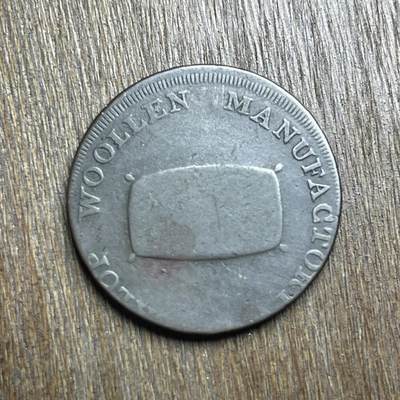 【铜匠收藏】★第140加场★精品老铜币 硬币专场 不寄存，200包邮。不满200元，支付5元运费。《接受代拍 代送NGC评级》 - 89【无寄存】稀少 1790 什鲁斯伯里（Shrewsbury）毛纺业半便士代用币 token 