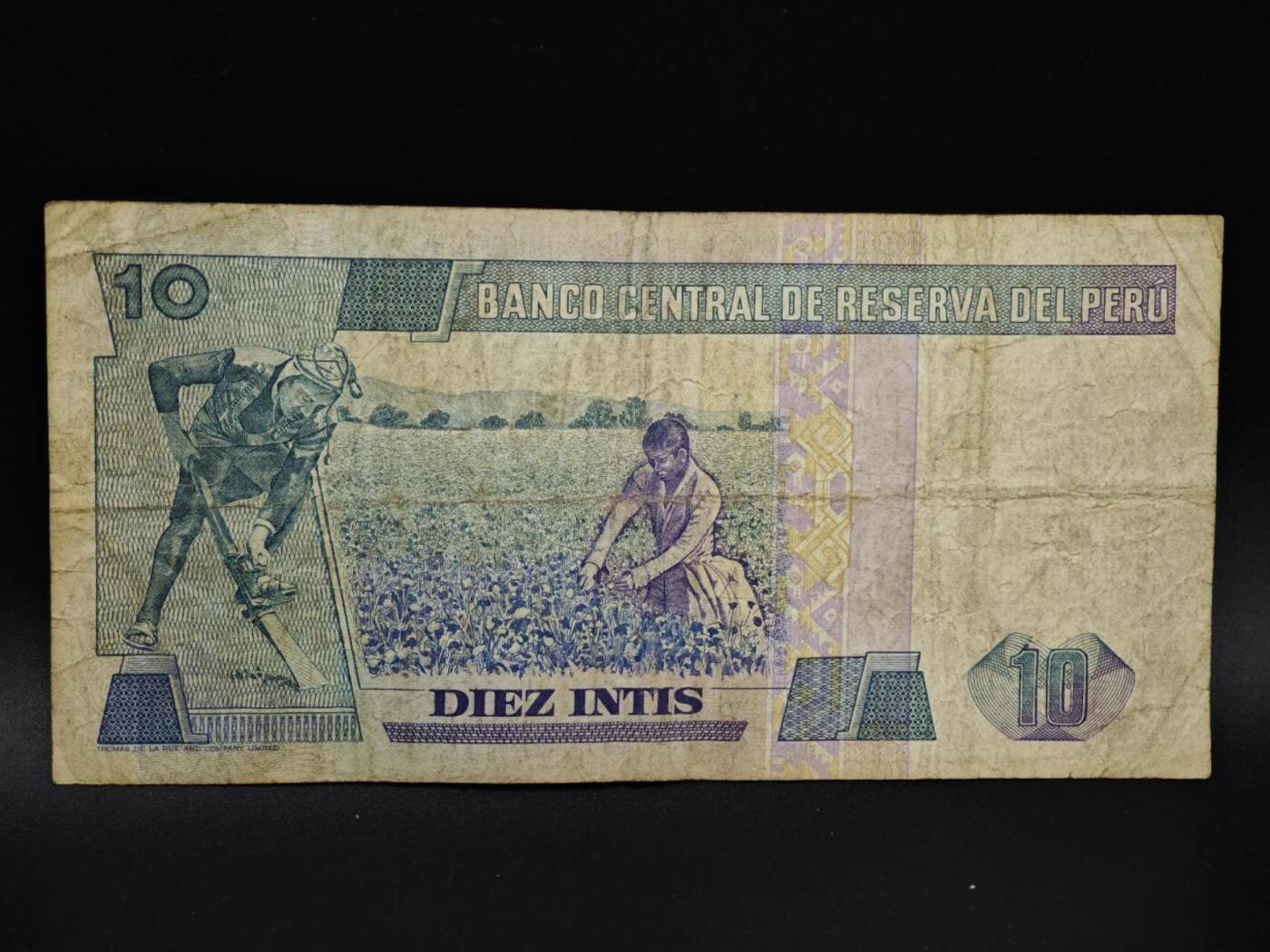 【淘币小摊】实时拍第八百五十四拍   无佣金福利纸币场   满百包邮可预留二周 每周一统一发货   秘鲁10印蒂纸币【有折】