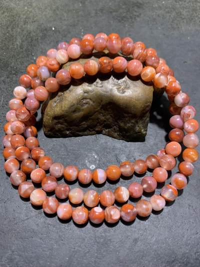 精美川料南红玛瑙荔枝冻飘柿子红108多圈手串（项链）一条 - 精美川料南红玛瑙荔枝冻飘柿子红108多圈手串（项链）一条