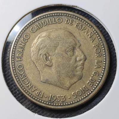 KK钱币收藏小铺  第389期  2月预留时间 周末发货 -  1953西班牙2.5比塞塔