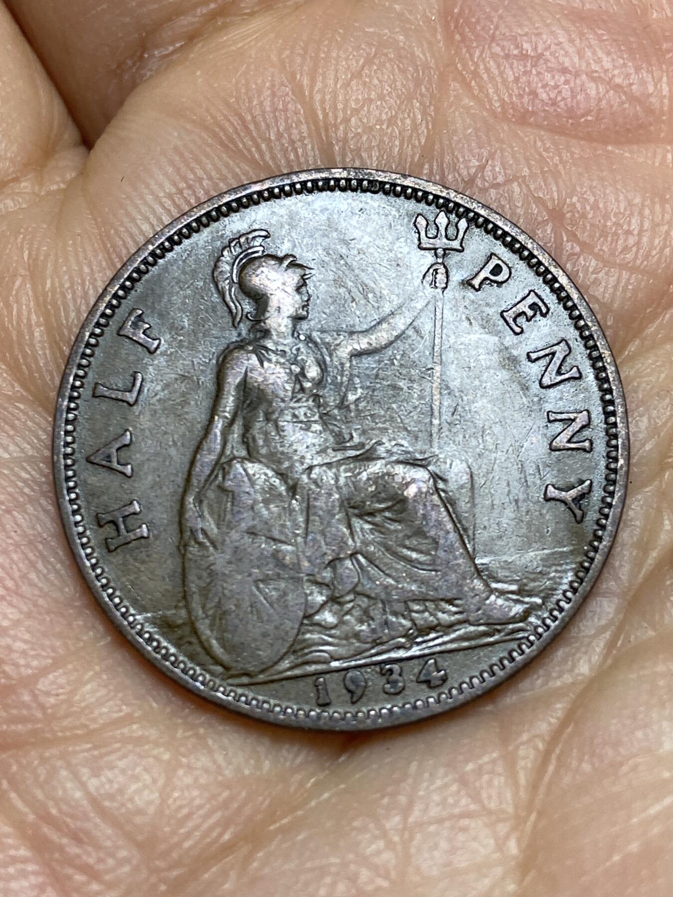 2026年第十五场(总第一百八十四场）外国好品散币场(免佣金) 英国🇬🇧1934年半便士(乔治五世第三版)