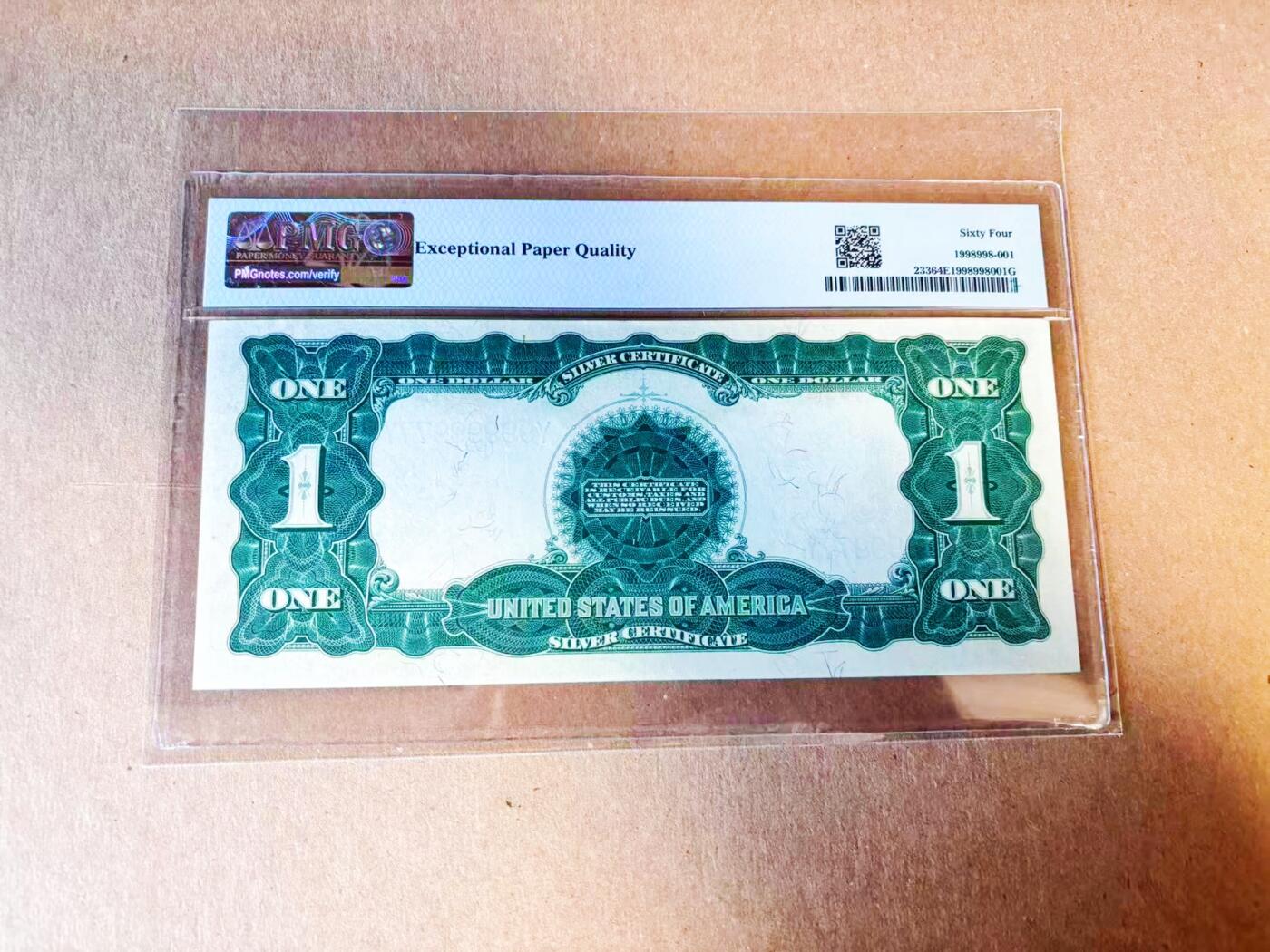 【Blue Auction】世界纸币精拍第779期——18级TOP拍卖/信誉/品质/专业/高效💫 【数二近全同】美国1899年1美金 大黑鹰 林肯和格兰特肖像PMG64EPQ 老钞如此靓号可遇不可求