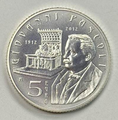 S&S Numismatic世界钱币-拍卖 第119期  - 圣马力诺2012年 乔瓦尼·帕斯科利逝世100周年 5欧元纪念银币 18克925银