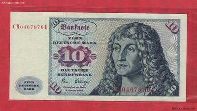 德国(联邦德国 西德)1980年10马克 P-31d 背有银行版权标识版 实物图 UNC - 德国(联邦德国 西德)1980年10马克 P-31d 背有银行版权标识版 实物图 UNC