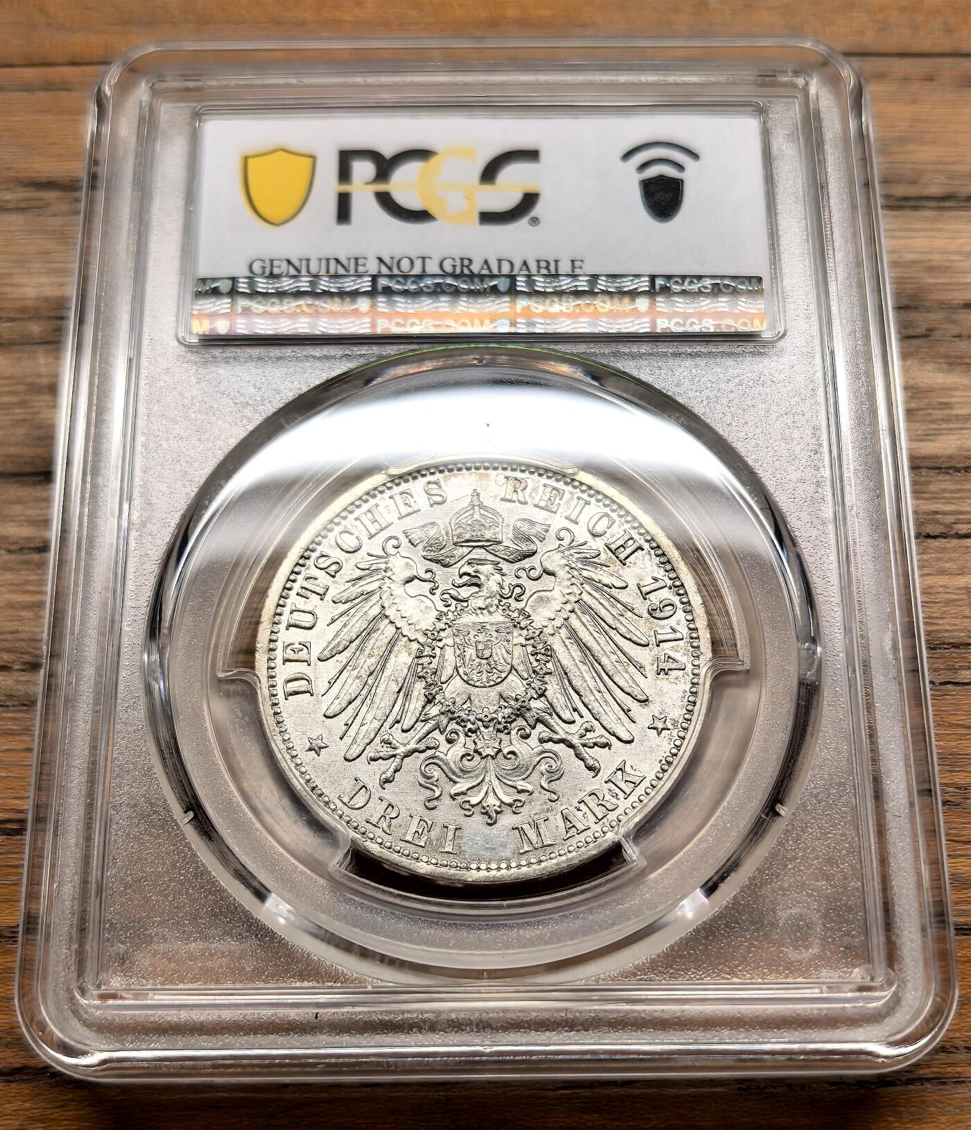 凡希社世界钱币微拍第三百十九期 1914A德国安哈特3马克纪念银币PCGS-UNCD