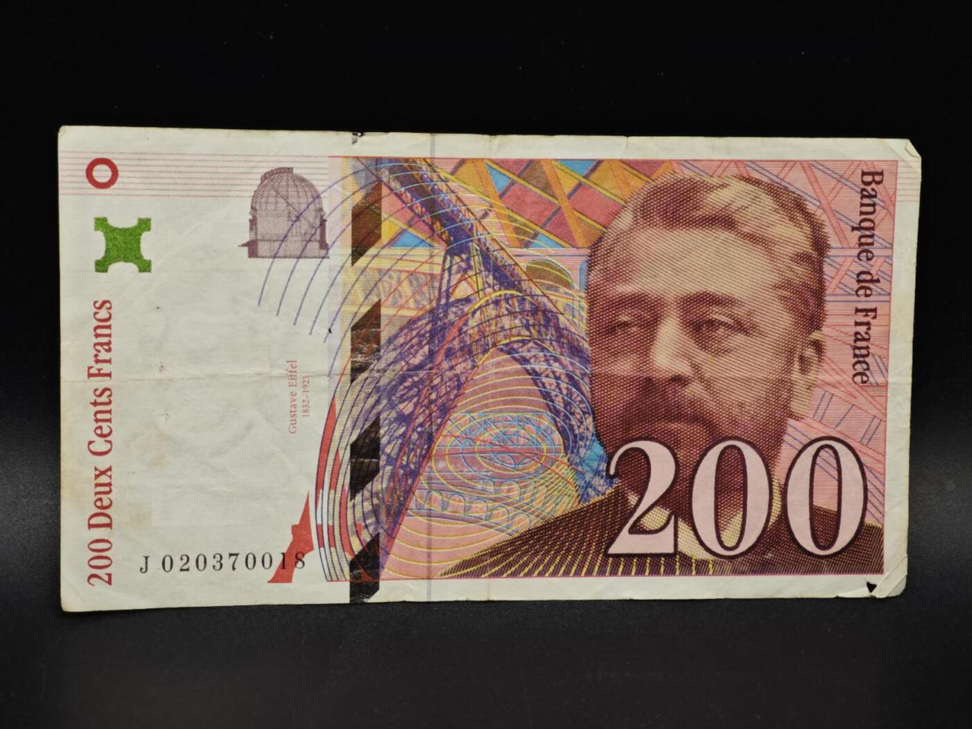 【淘币小摊】实时拍第八百五十四拍   无佣金福利纸币场   满百包邮可预留二周 每周一统一发货   法国200法郎纸币【有折】