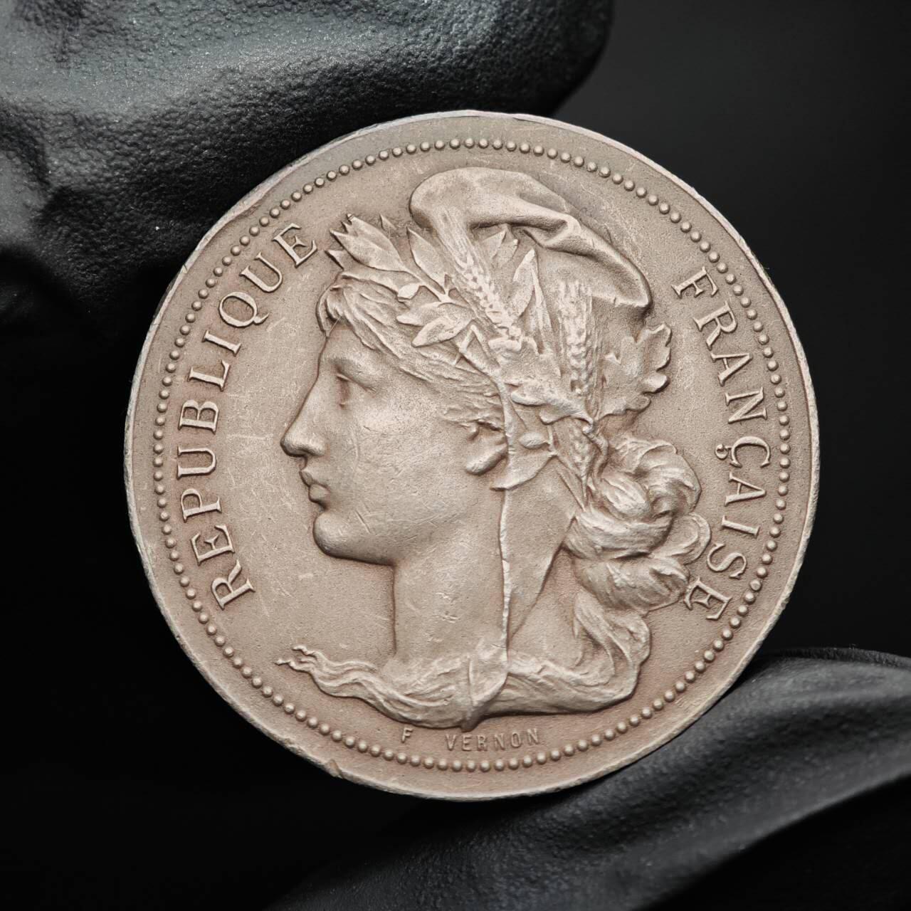 金瓯小拍第三期 古今币章 银价专场 法国萨尔特省农业协会银章 重20.2克直径36.8mm 边铭丰饶角ARGENT100