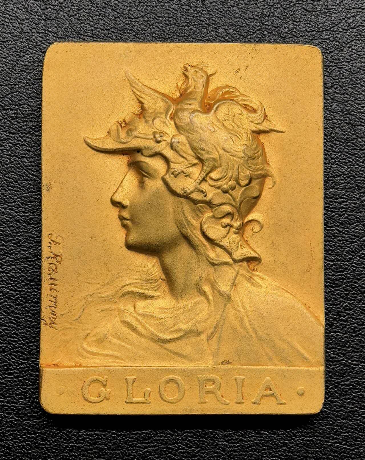 凡希社世界钱币微拍第三百十九期 法国新古典主义风格光辉女神玛丽安娜镀金艺术方章UNC