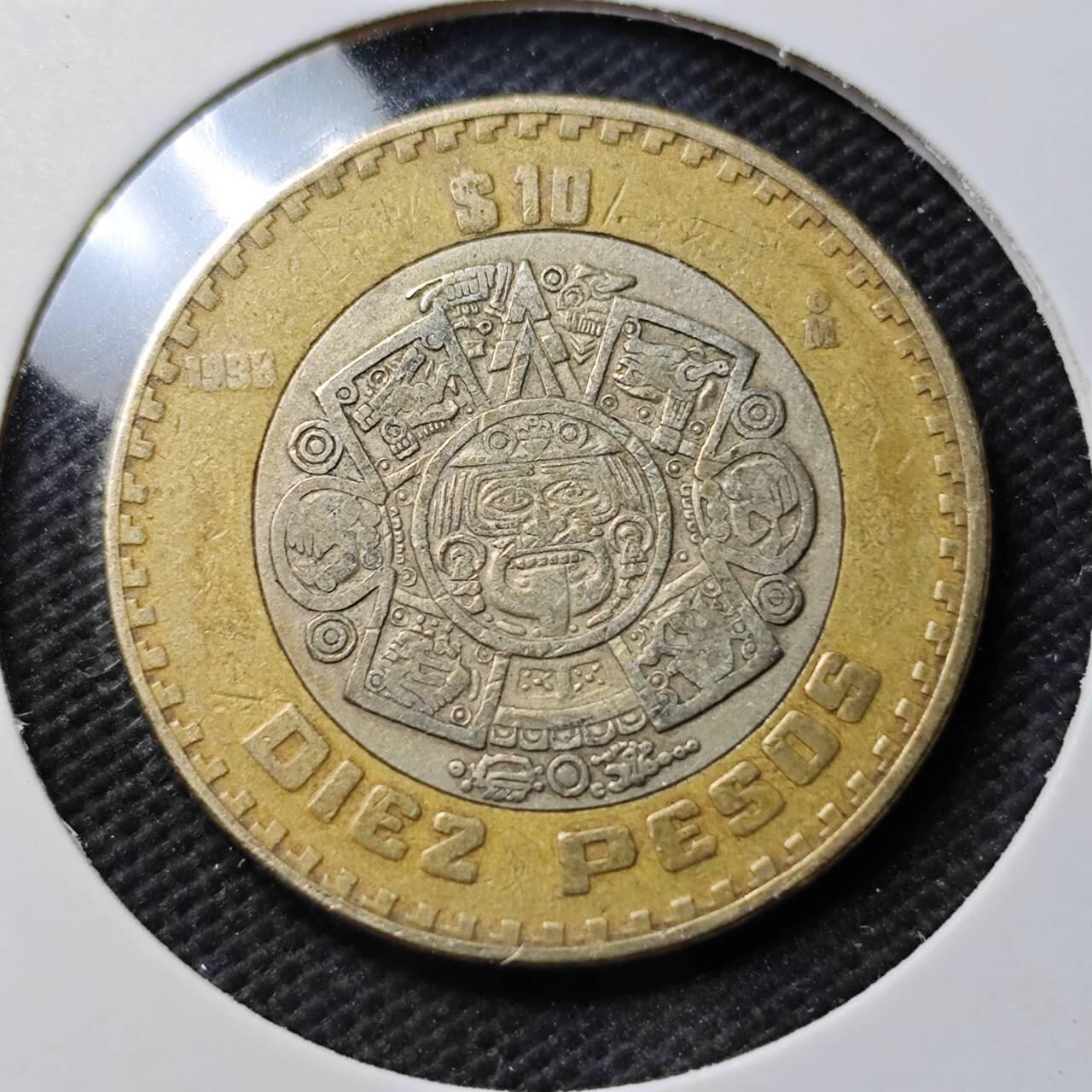 KK钱币收藏小铺  第389期  2月预留时间 周末发货  墨西哥10比索双色币