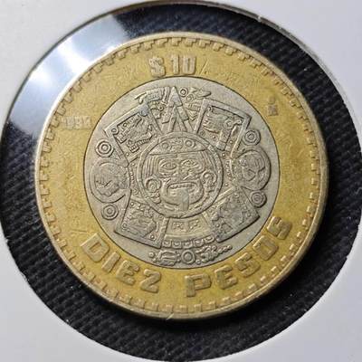 KK钱币收藏小铺  第389期  2月预留时间 周末发货 -  墨西哥10比索双色币