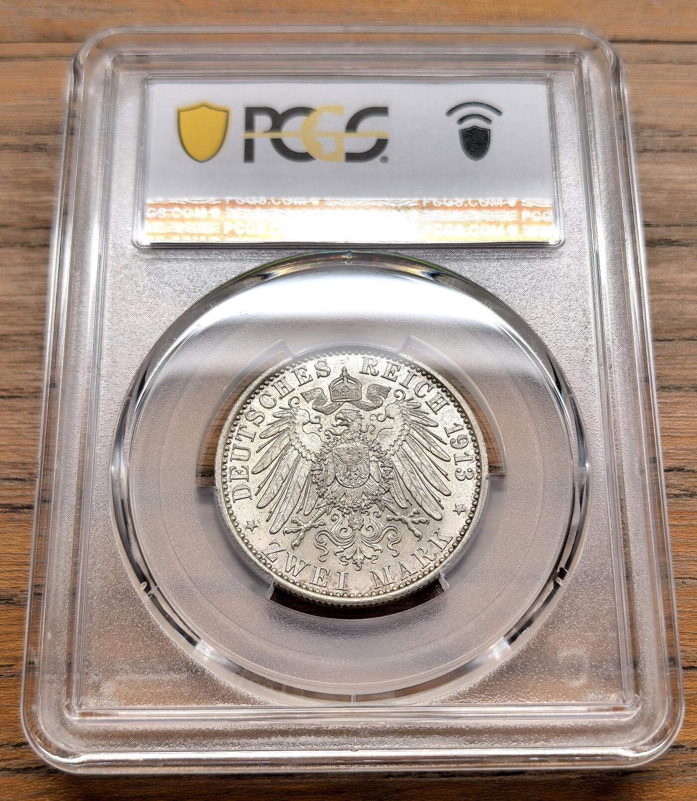 凡希社世界钱币微拍第三百十九期 1913A德国普鲁士军装版2马克PCGS-MS64
