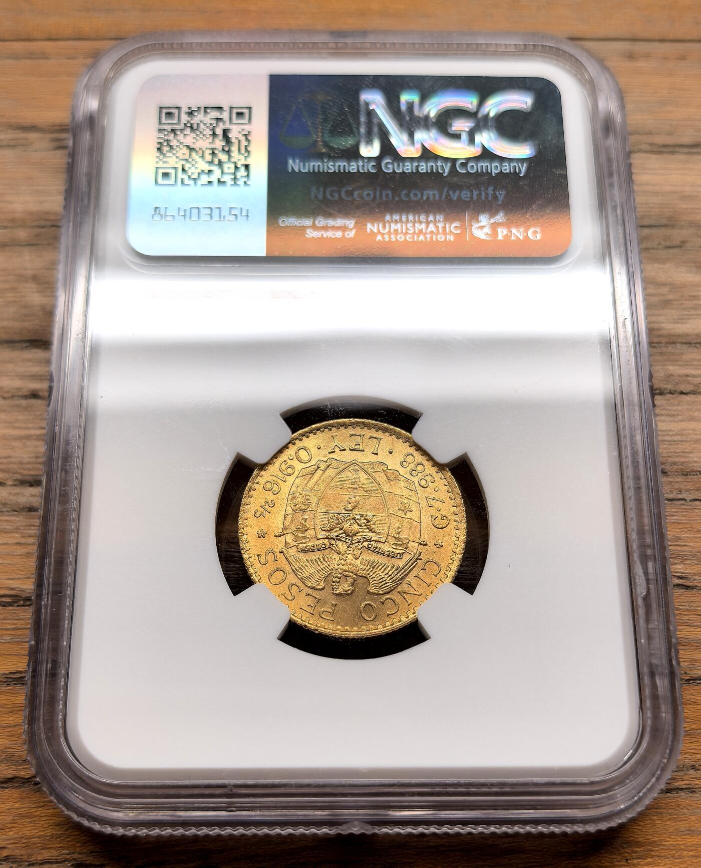 凡希社世界钱币微拍第三百十九期 1925/4哥伦比亚麦德林厂5比索金币NGC-MS65