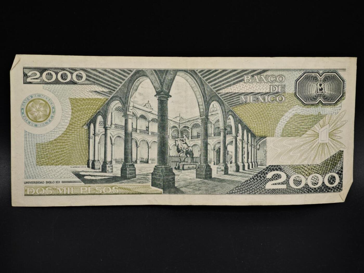 【淘币小摊】实时拍第八百五十四拍   无佣金福利纸币场   满百包邮可预留二周 每周一统一发货   墨西哥2000比索纸币【有折】