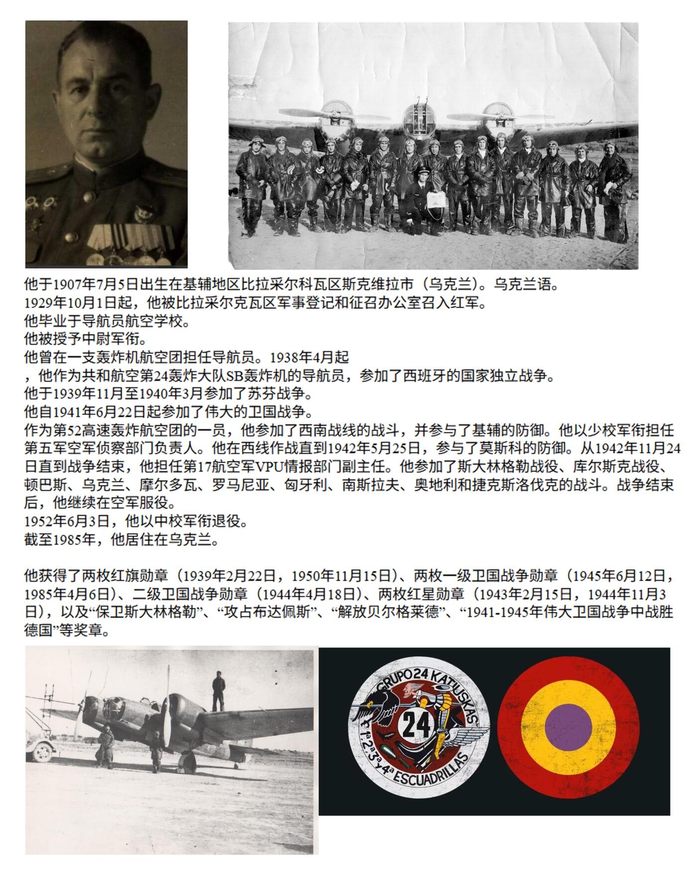 大猫徽章拍卖 第287期 苏联43一卫1⃣️ 档案齐全 “西班牙内战飞行员，协助组建南斯拉夫空军事迹