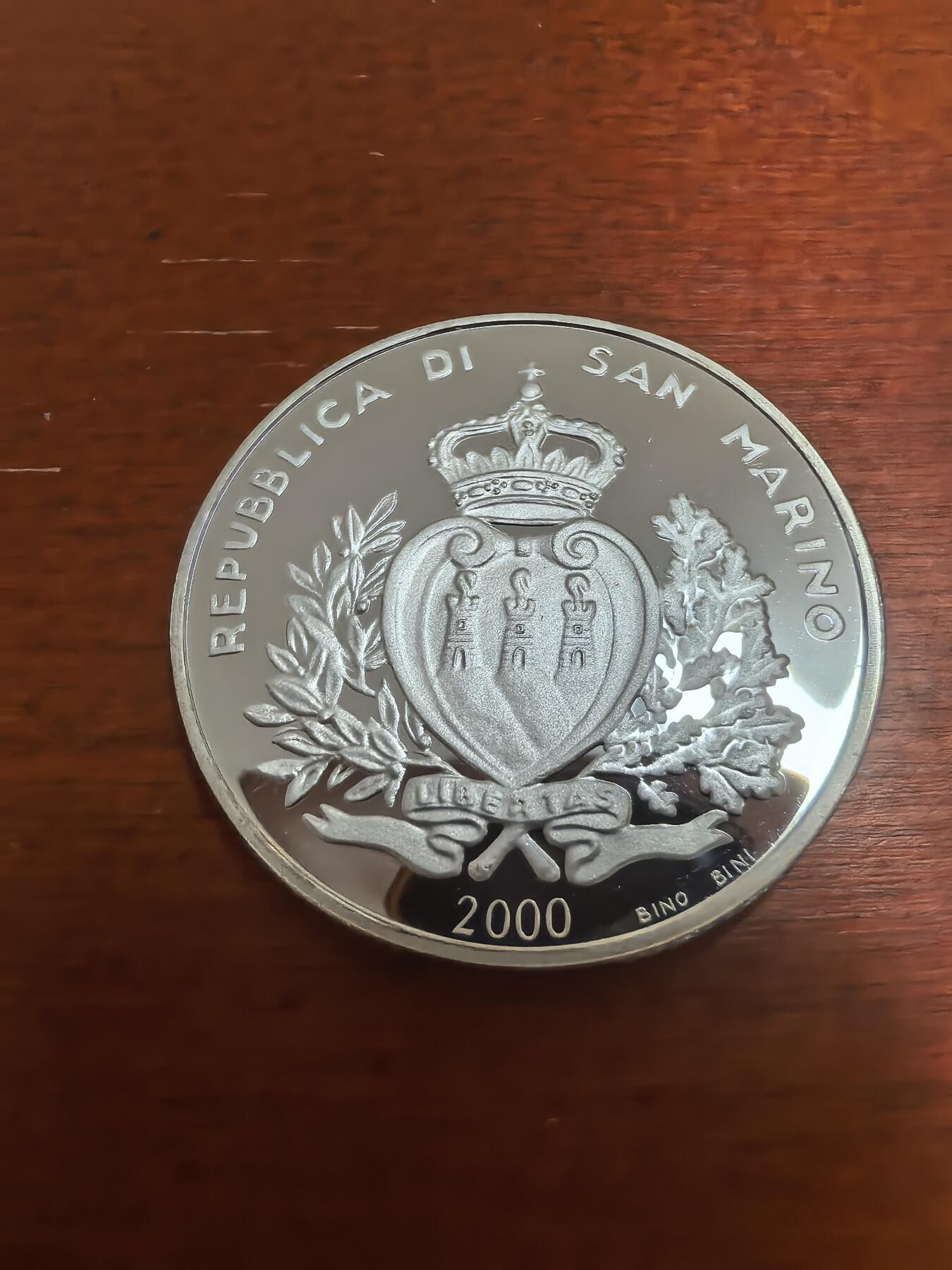 长老汇蛇年精选第九十五场拍卖 2000圣马力诺共和国1700年10000里拉精制银币，22克835银，1.8万枚