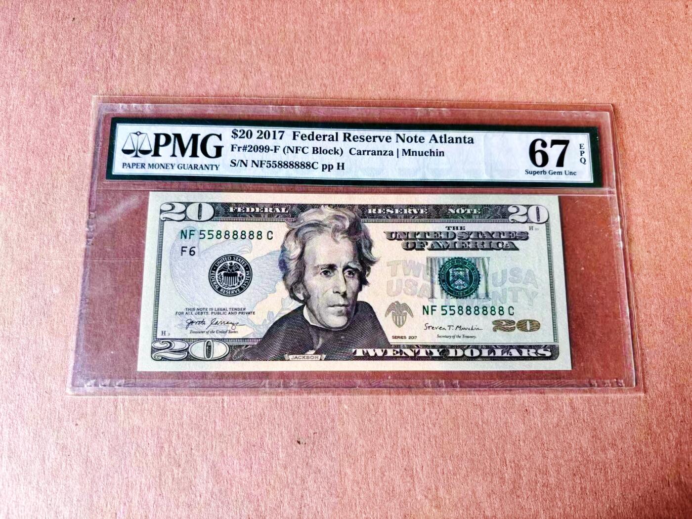 【Blue Auction】世界纸币精拍第779期——18级TOP拍卖/信誉/品质/专业/高效💫   【大象8数二无47】美国 2017年20美金 PMG67EPQ