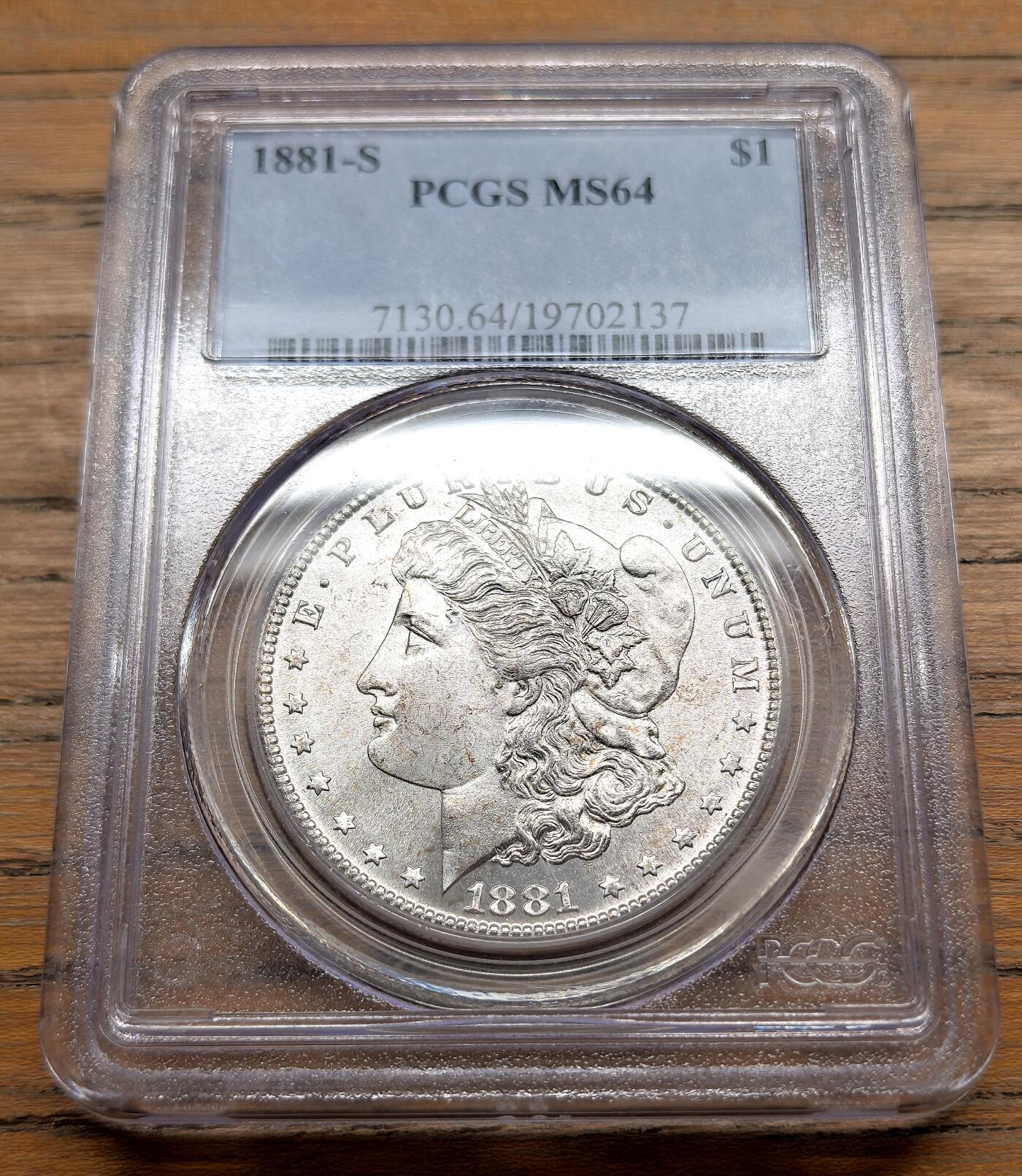 凡希社世界钱币微拍第三百十九期 1881S美国摩根壹元大银PCGS-MS64