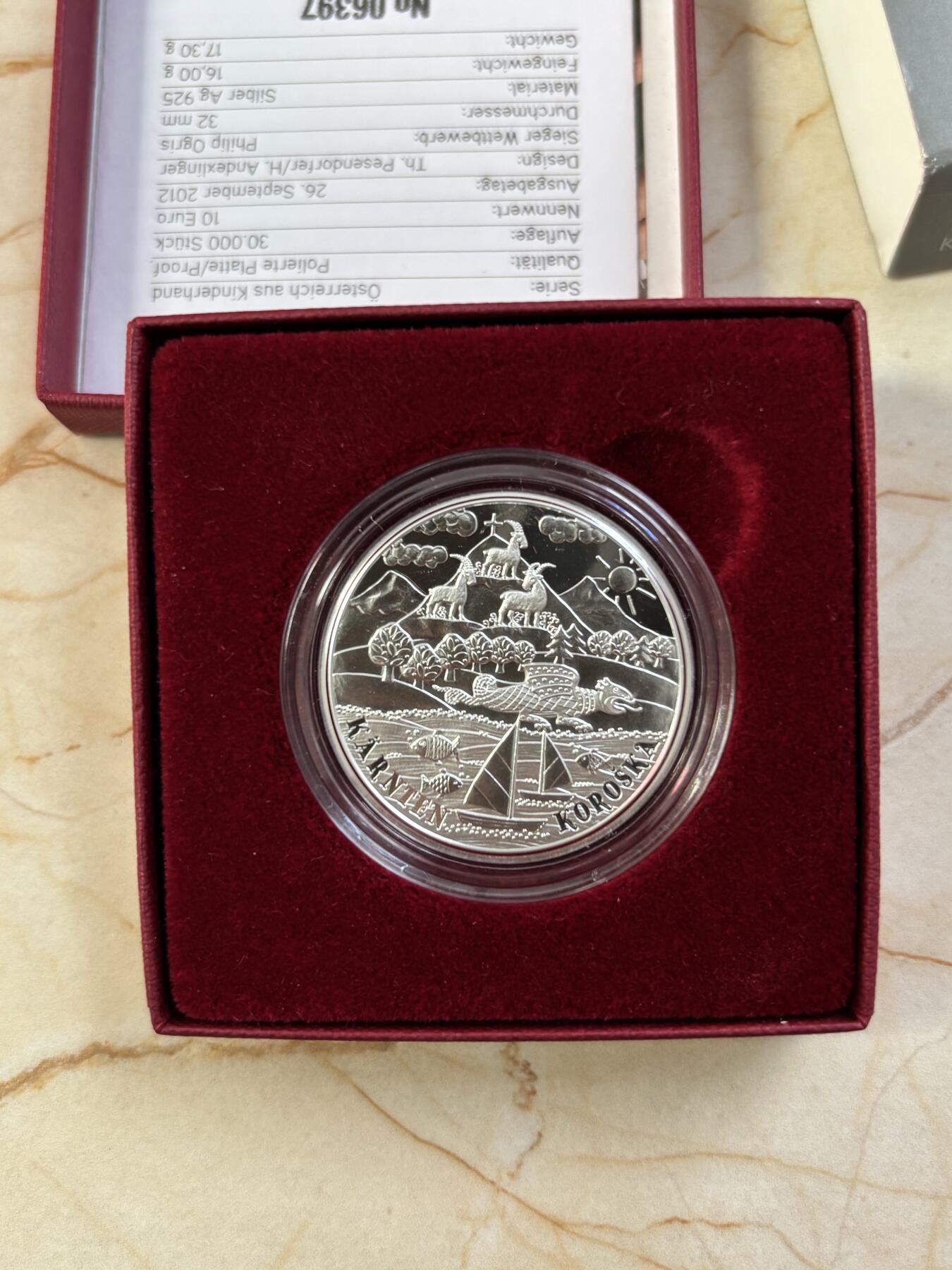 第189期拍卖 奥地利2012年联邦省系列-卡林西亚州精制纪念银币，925银，17.3克，发行30000枚