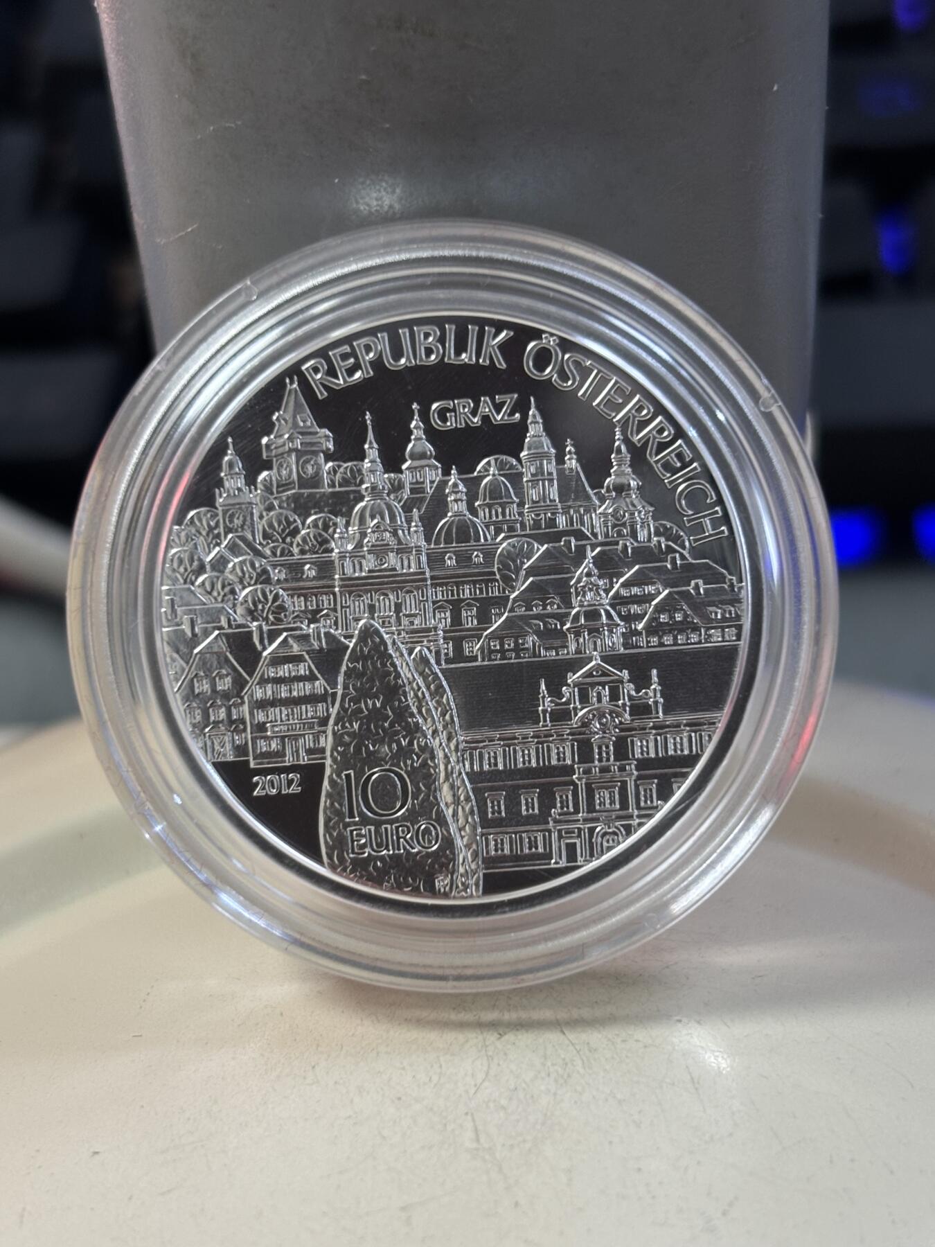 第189期拍卖 奥地利2012年施蒂利亚州格拉兹古城精制银币，925银，17.3克，发行30000枚