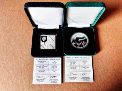 【Blue Auction】世界纸币精拍第779期——18级TOP拍卖/信誉/品质/专业/高效💫 - 【一组2枚 带盒子及证书 盒子略微破损】外国精制银币925银 设计精美 共重53克 